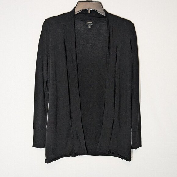 TALBOTS Black Long Sleeve Open, Italian Merino Wool Sweater Cardigan; Size XS - Picture 1 of 5